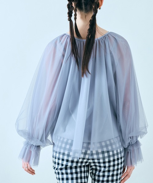 Audie a Muses(オーディアミューズ)の「チュールレイヤードブラウス/ 2WAY(シャツ/ブラウス・レディース・グレー/ブラック/オフホワイト・38/42)」の22枚目の写真