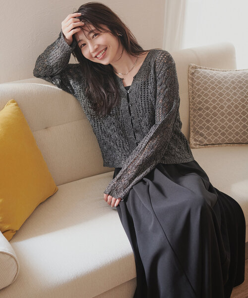 セール】透かし編みカーデセットワンピース（ワンピース）｜natural