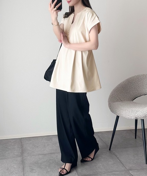 ボブ☆nousノウズ　ペムラムカットソー　他 カットコンビペプラムトップス（カットソー/Tシャツ）｜FRAY I.D