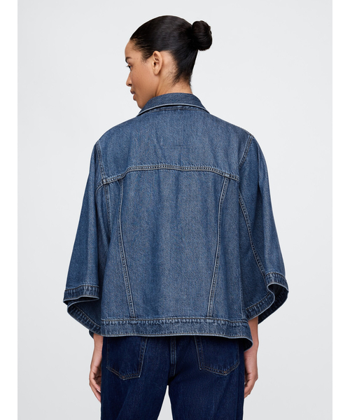 GAP（ギャップ）の「ウルトラソフト デニム ケープジャケット（デニムジャケット・レディース・インディゴブルー・M/L/XS/S）」の3枚目の写真
