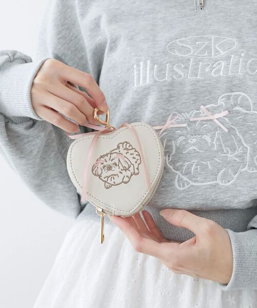 MAJESTIC LEGON（マジェスティックレゴン）の「SZKコラボ ハートチャームポーチ（ポーチ・レディース・ピンク/モカ/アイボリー・FREE）」の6枚目の写真