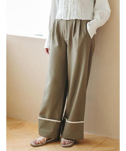 so4u(ソーフォーユー)の「折り返しワイドスラックス(その他パンツ・レディース・オフホワイト/オリーブ・M/S)」の10枚目の写真