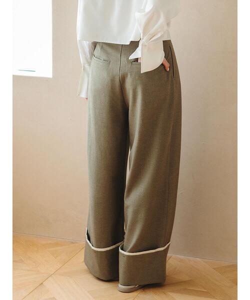 so4u(ソーフォーユー)の「折り返しワイドスラックス(その他パンツ・レディース・オフホワイト/オリーブ・M/S)」の11枚目の写真