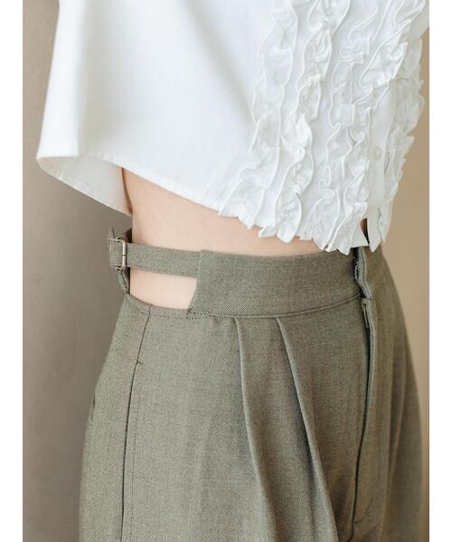 so4u(ソーフォーユー)の「折り返しワイドスラックス(その他パンツ・レディース・オフホワイト/オリーブ・M/S)」の12枚目の写真