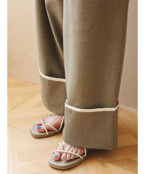 so4u(ソーフォーユー)の「折り返しワイドスラックス(その他パンツ・レディース・オフホワイト/オリーブ・M/S)」の14枚目の写真