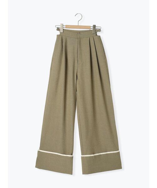 so4u(ソーフォーユー)の「折り返しワイドスラックス(その他パンツ・レディース・オフホワイト/オリーブ・M/S)」の3枚目の写真