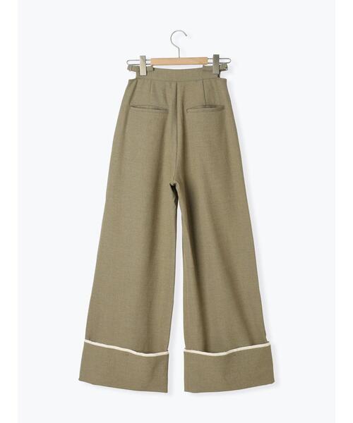 so4u(ソーフォーユー)の「折り返しワイドスラックス(その他パンツ・レディース・オフホワイト/オリーブ・M/S)」の4枚目の写真