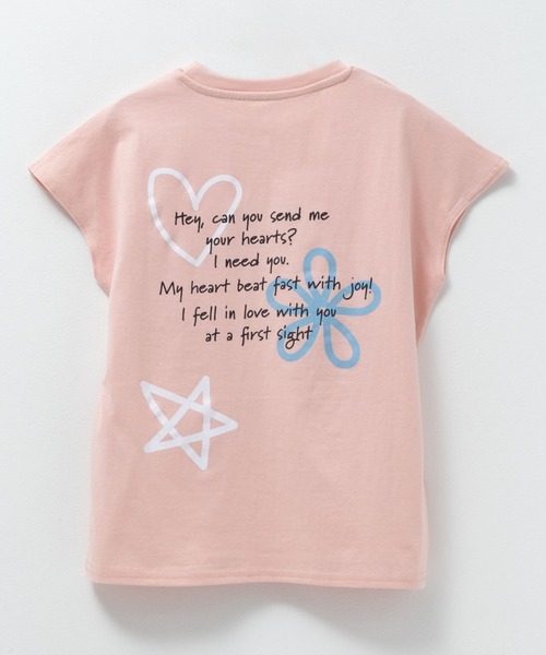 Mac-House（マックハウス）の「【通学に最適】綿100％　T-GRAPHICS ガールズ フレンチスリーブプリンTシャツ（Tシャツ/カットソー・キッズ・ホワイト/ピンク・120/130/150/160/140）」の2枚目の写真