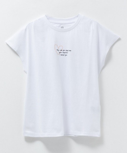 Mac-House（マックハウス）の「【通学に最適】綿100％　T-GRAPHICS ガールズ フレンチスリーブプリンTシャツ（Tシャツ/カットソー・キッズ・ホワイト/ピンク・120/130/150/160/140）」の5枚目の写真