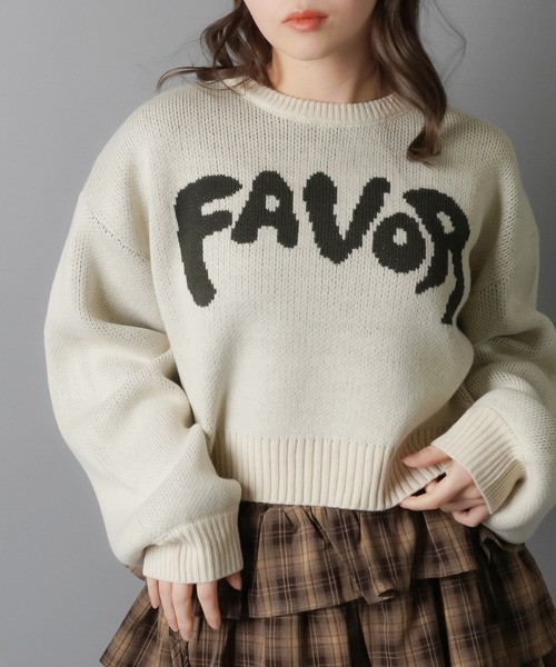 SPINNS（スピンズ）の「ショート丈ニット/FAVOR（ニット/セーター・レディース・チャコール/アイボリー/ブラウン/ネイビー・ONESIZE）」の5枚目の写真