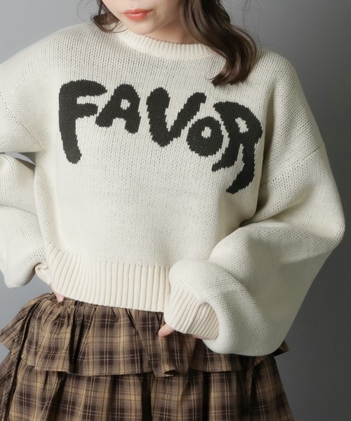 SPINNS（スピンズ）の「ショート丈ニット/FAVOR（ニット/セーター・レディース・チャコール/アイボリー/ブラウン/ネイビー・ONESIZE）」の6枚目の写真