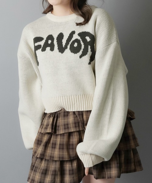 SPINNS（スピンズ）の「ショート丈ニット/FAVOR（ニット/セーター・レディース・チャコール/アイボリー/ブラウン/ネイビー・ONESIZE）」の10枚目の写真