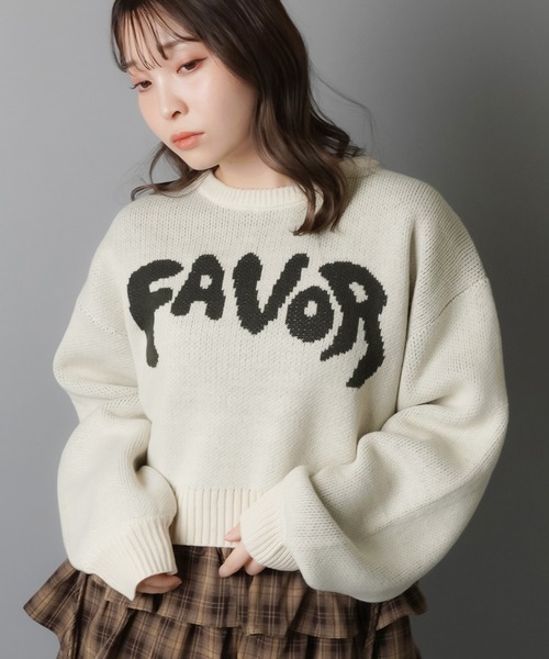 SPINNS（スピンズ）の「ショート丈ニット/FAVOR（ニット/セーター・レディース・チャコール/アイボリー/ブラウン/ネイビー・ONESIZE）」の11枚目の写真