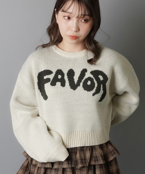 SPINNS（スピンズ）の「ショート丈ニット/FAVOR（ニット/セーター・レディース・チャコール/アイボリー/ブラウン/ネイビー・ONESIZE）」の12枚目の写真