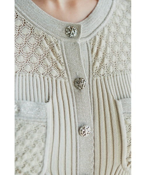 Estella.K（エステラケー）の「Louise Knit Dress レーシーリブスウィッチングニットドレス（ワンピース・レディース・ブラック/ブルー/アイボリー系・FREE）」の22枚目の写真