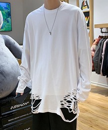 aimoha（アイモハ）の「【aimoha KIDS】ダメージ加工ロングスリーブTシャツ（Tシャツ/カットソー・キッズ）」