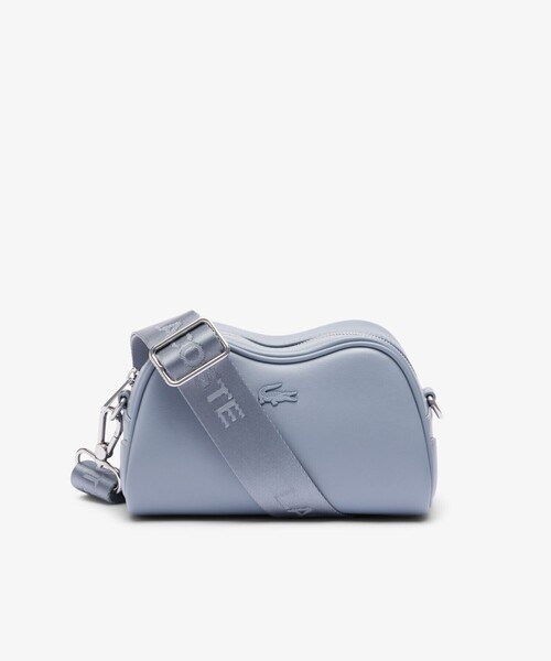 【超美品】LACOSTE ラコステ ボディバッグ グレー×ブルー セール】ローラ ラウンドミニショルダーバッグ（ショルダーバッグ