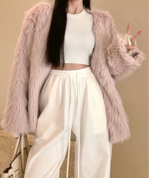 kirakiraShop(キラキラショップ)の「ショート丈 リブニット トップス(ニット/セーター・レディース・チャコール/キャメル/ホワイト/ブラック・FREE)」の18枚目の写真