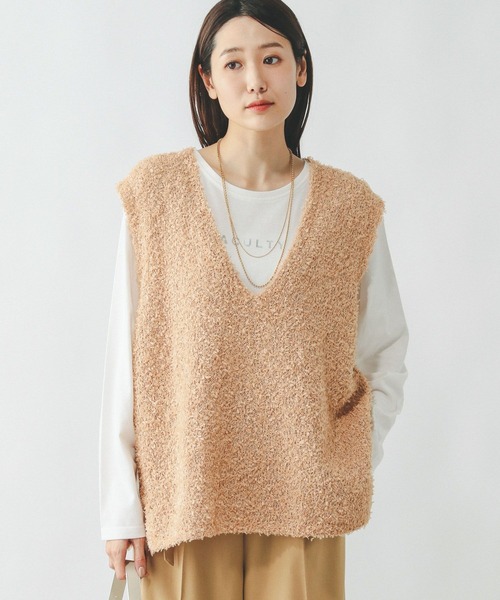 グローバルワーク フェザータッチベストセット アイボリー L 完売品 GLOBAL WORK｜フェザータッチベストセットTシャツ/492319
