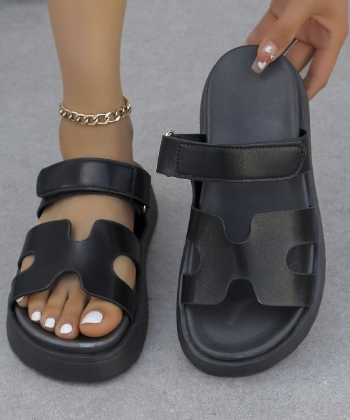 H.TOKYO（エイチトウキョウ）の「コンフォートサンダル（サンダル・レディース・ブラック/オレンジ/ホワイト・36/38/40）」の6枚目の写真