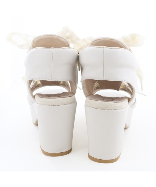 byあしながおじさん（バイアシナガオジサン）の「厚底ダブルリボンサンダル　8490103（サンダル・レディース・ラベンダー/ブラック/アイボリー・S/M/L/LL）」の10枚目の写真