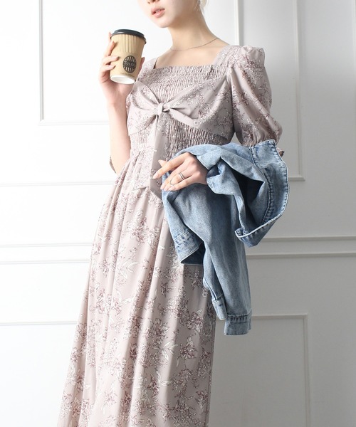 BUBBLES バブルス シャーリングリボンワンピース 今期新作 完売商品 美品 BUBBLES バブルス シャーリングリボンワンピース 今期新作 完売
