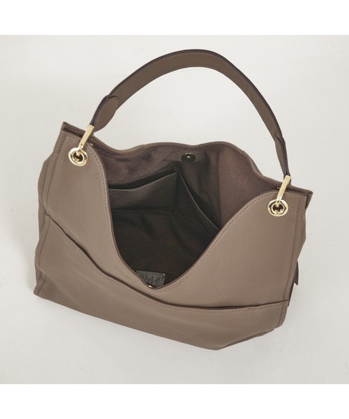 LOWELL things（ロウェル　シングス）の「Valley/かがりレザーワンショルダー（トートバッグ・レディース・ライトグレー/ブラック/グレー/アイボリー・フリー）」の20枚目の写真