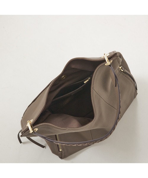 LOWELL things（ロウェル　シングス）の「Valley/かがりレザーワンショルダー（トートバッグ・レディース・ライトグレー/ブラック/グレー/アイボリー・フリー）」の21枚目の写真