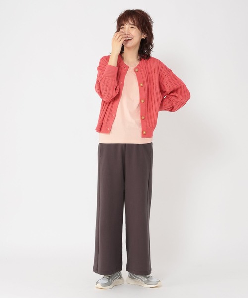 studio CLIP（スタディオクリップ）の「5ゲージストライプ編みクルーネックカーディガン（カーディガン/ボレロ・レディース・ブルー/レッド/イエロー・FREE）」の12枚目の写真