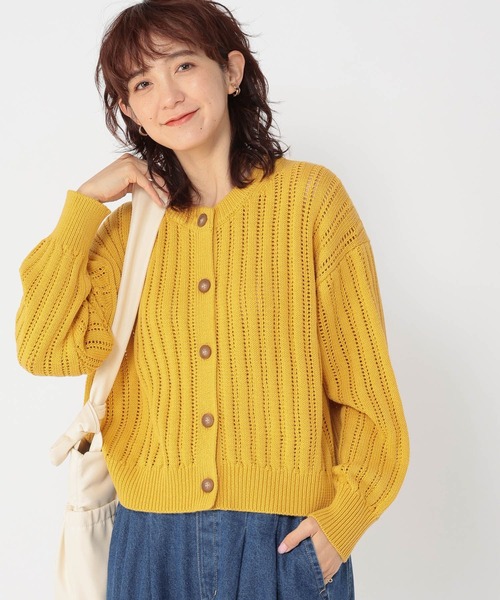 studio CLIP（スタディオクリップ）の「5ゲージストライプ編みクルーネックカーディガン（カーディガン/ボレロ・レディース・ブルー/レッド/イエロー・FREE）」の16枚目の写真