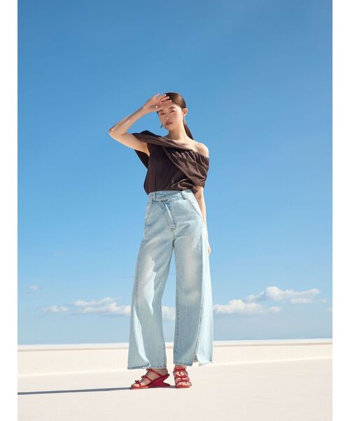 LAGUNAMOON（ラグナムーン）の「2WAYタックオフショルブラウス（シャツ/ブラウス・レディース・ブラウン/ホワイト/ミント・FREE）」の6枚目の写真