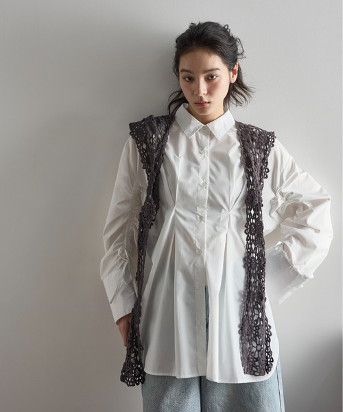 THE YOn（ザヨン）の「フラワークロシェストラップフーディーバラクラバ（ニットキャップ/ビーニー・レディース・ブラック/アイボリー/チャコールグレー・FREE）」の13枚目の写真