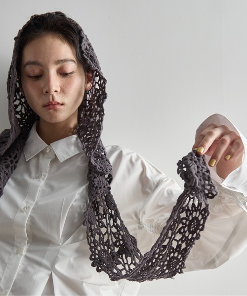 THE YOn（ザヨン）の「フラワークロシェストラップフーディーバラクラバ（ニットキャップ/ビーニー・レディース・ブラック/アイボリー/チャコールグレー・FREE）」の20枚目の写真