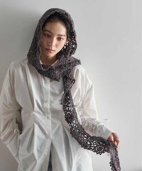 THE YOn（ザヨン）の「フラワークロシェストラップフーディーバラクラバ（ニットキャップ/ビーニー・レディース・ブラック/アイボリー/チャコールグレー・FREE）」の19枚目の写真