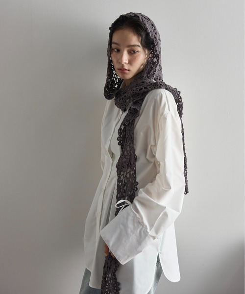 THE YOn（ザヨン）の「フラワークロシェストラップフーディーバラクラバ（ニットキャップ/ビーニー・レディース・ブラック/アイボリー/チャコールグレー・FREE）」の17枚目の写真