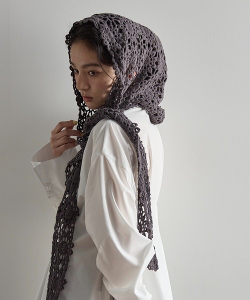 THE YOn（ザヨン）の「フラワークロシェストラップフーディーバラクラバ（ニットキャップ/ビーニー・レディース・ブラック/アイボリー/チャコールグレー・FREE）」の22枚目の写真