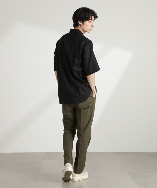 NANO universe（ナノユニバース）の「TCクールマックス ワンタックスラックス（スラックス・メンズ・グレー/ブラック/カーキ・L/M/S/XL）」の4枚目の写真