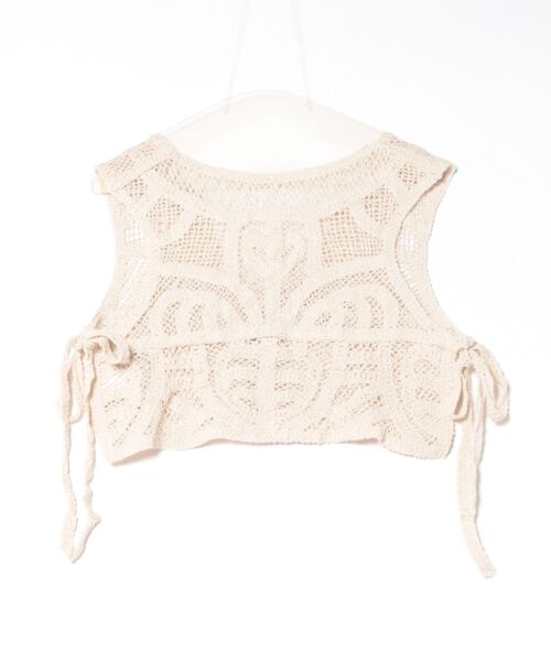 Social GIRL(ソーシャルガール)の「クロシェ編みショートベスト(ベスト・レディース・ブラック/アイボリー・M)」の7枚目の写真