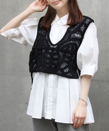 Social GIRL | クロシェ編みショートベスト(ベスト)