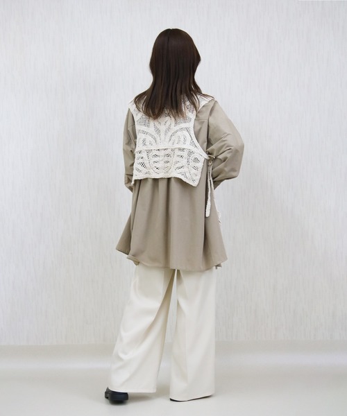 Social GIRL(ソーシャルガール)の「クロシェ編みショートベスト(ベスト・レディース・ブラック/アイボリー・M)」の6枚目の写真