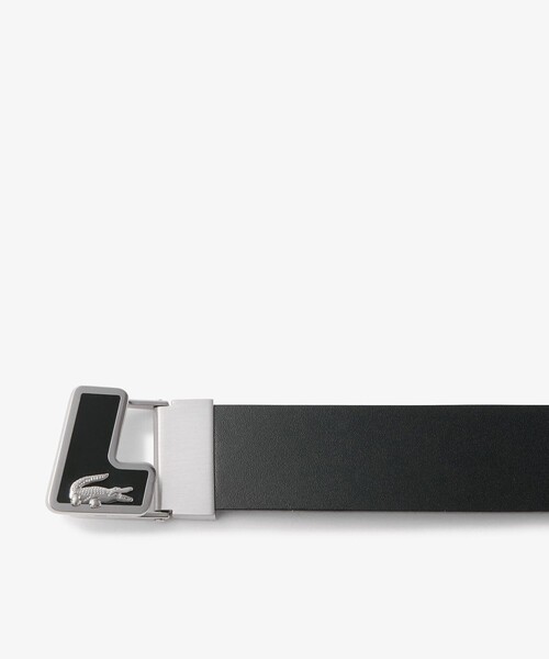 LACOSTE(ラコステ)の「イニシャルバックルレザーベルト(ベルト・メンズ・ネイビー/ホワイト/ブラック・FREE)」の4枚目の写真