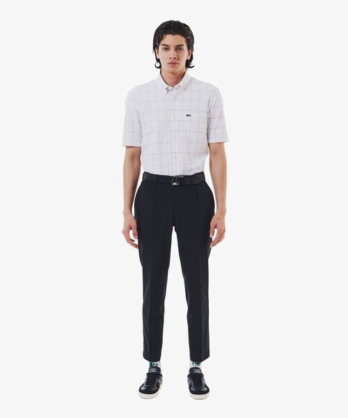 LACOSTE(ラコステ)の「イニシャルバックルレザーベルト(ベルト・メンズ・ネイビー/ホワイト/ブラック・FREE)」の7枚目の写真