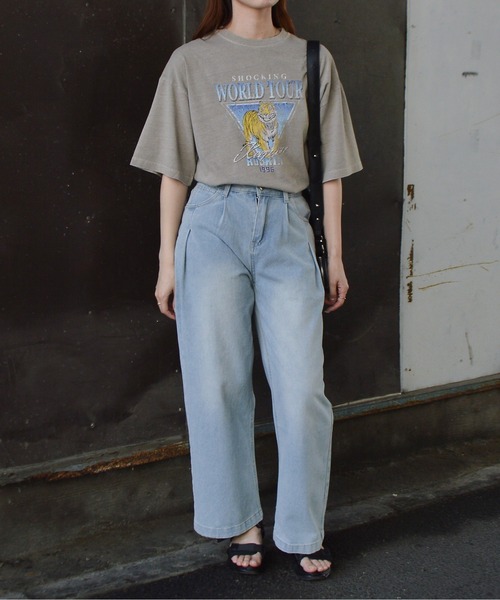 spiritoso(スピリトーゾ)の「【spiritoso】World TourタイガープリントTシャツ(Tシャツ/カットソー・レディース・グレイッシュベージュ/サックスブルー/ブラウン/グリーン系/ラベンダー・FREE)」の21枚目の写真