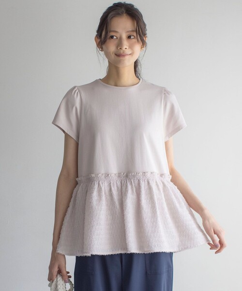 組曲（クミキョク）の「プライスフレア華感 カットソー（Tシャツ/カットソー・レディース・ブラック系/ピンク系/アイボリー系/グレー系・S2）」の6枚目の写真