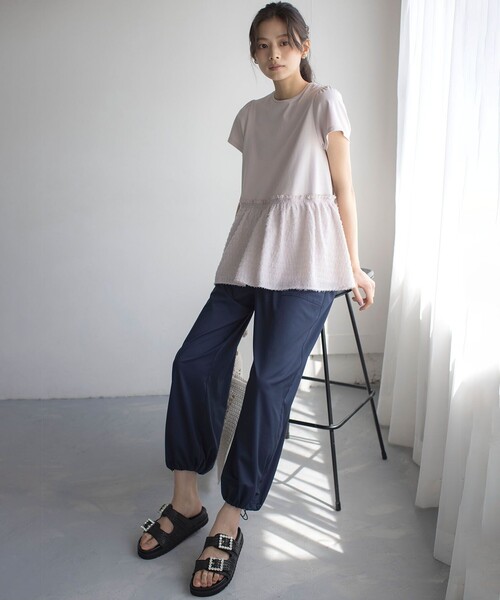 組曲（クミキョク）の「プライスフレア華感 カットソー（Tシャツ/カットソー・レディース・ブラック系/ピンク系/アイボリー系/グレー系・S2）」の7枚目の写真