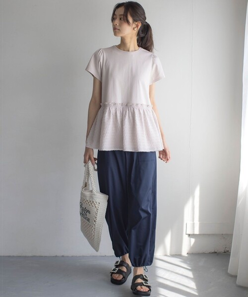 組曲（クミキョク）の「プライスフレア華感 カットソー（Tシャツ/カットソー・レディース・ブラック系/ピンク系/アイボリー系/グレー系・S2）」の8枚目の写真