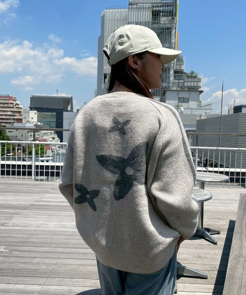 ROXY(ロキシー)の「BON VOYAGE WITH ROXY /ロキシーバックフラワージャガードクルーネックニットセーター(ニット/セーター・レディース・オレンジ/グレー/チャコールグレー・MEDIUM/LARGE)」の16枚目の写真