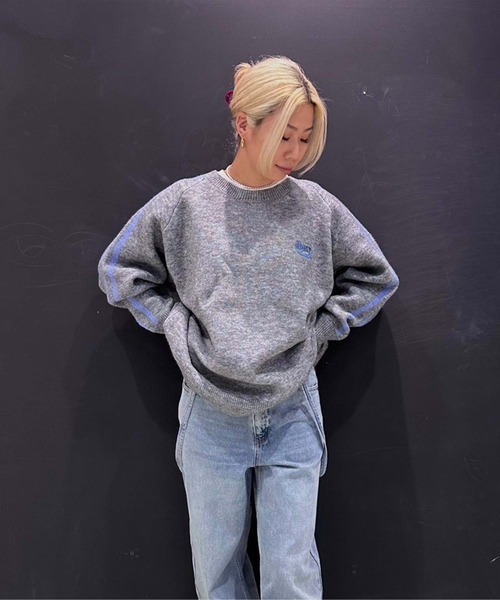 ROXY(ロキシー)の「BON VOYAGE WITH ROXY /ロキシーバックフラワージャガードクルーネックニットセーター(ニット/セーター・レディース・オレンジ/グレー/チャコールグレー・MEDIUM/LARGE)」の4枚目の写真