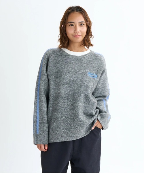 ROXY(ロキシー)の「BON VOYAGE WITH ROXY /ロキシーバックフラワージャガードクルーネックニットセーター(ニット/セーター・レディース・オレンジ/グレー/チャコールグレー・MEDIUM/LARGE)」の5枚目の写真