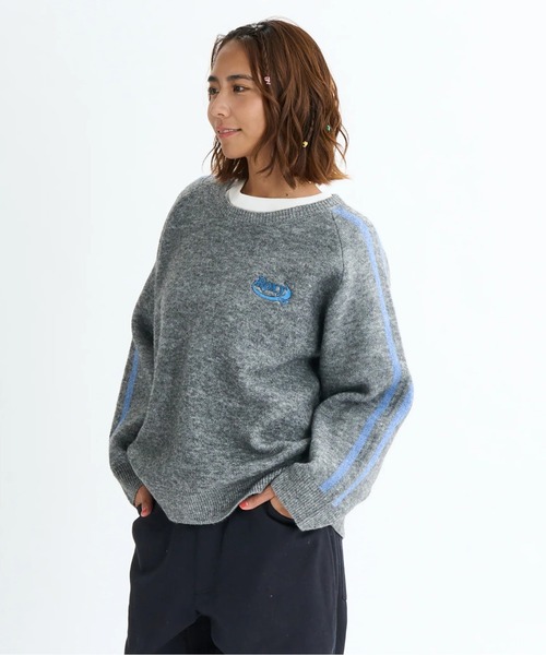 ROXY(ロキシー)の「BON VOYAGE WITH ROXY /ロキシーバックフラワージャガードクルーネックニットセーター(ニット/セーター・レディース・オレンジ/グレー/チャコールグレー・MEDIUM/LARGE)」の7枚目の写真